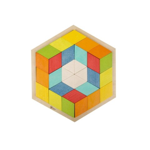 Drewniane Kolorowe Puzzle 3D Classic World