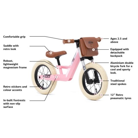 BERG Rower Biegowy Pchacz Terenowy Biky Retro Pink
