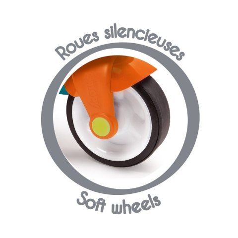 Niebieski jeździk skuter Smoby Ciche koła Blue Scooter