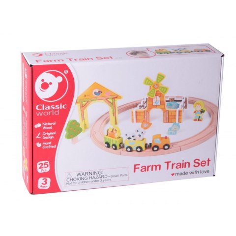 Kolejka Dla Dzieci Drewniana Zestaw Farma Classic World