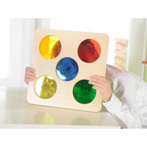 Kolorowe Szkiełka Drewniana Tablica Sensoryczna Masterkidz
