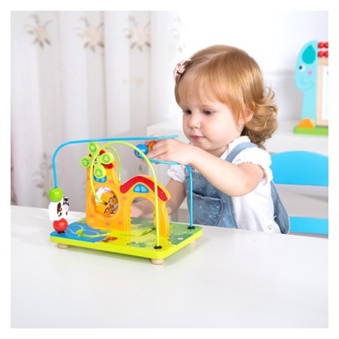 TOOKY TOY Przeplatanka Zakręcona Farma Pętla Motoryczna ze Zwierzątkami