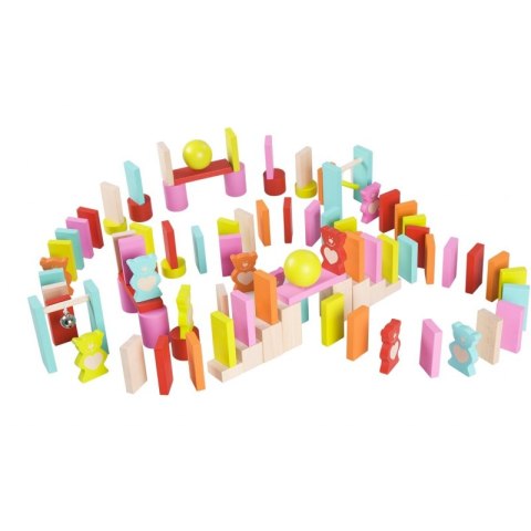 CLASSIC WORLD Drewniane Domino dla Dzieci Misie 105 el.