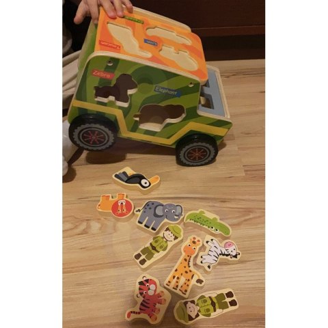 TOOKY TOY Drewniany Jeep Safari Sorter Samochód