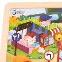 CLASSIC WORLD Drewniane Puzzle Miasto Zwierząt 48 el.