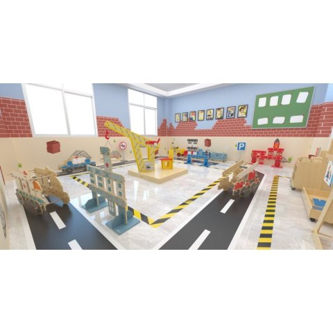 CLASSIC WORLD EDU Ogromne Klocki Konstrukcyjne Drewniane Zestaw Straż Pożarna