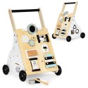 Drewniany chodzik pchacz wózek edukacyjny dla dzieci 
