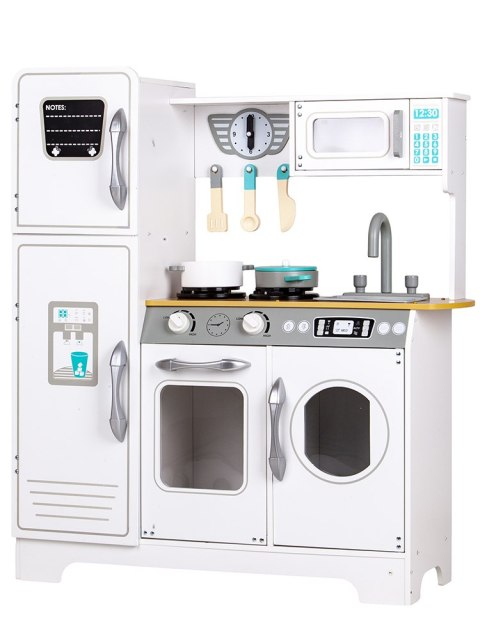 Ogromna biała drewniana kuchnia dla dzieci 