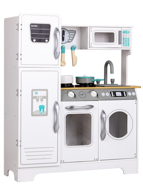 Ogromna biała drewniana kuchnia dla dzieci 