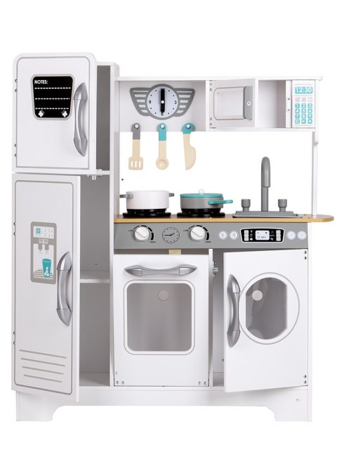 Ogromna biała drewniana kuchnia dla dzieci 