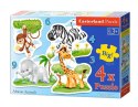 Puzzle 4w1 3,4,6,9-elementów African Animals zwierzęta