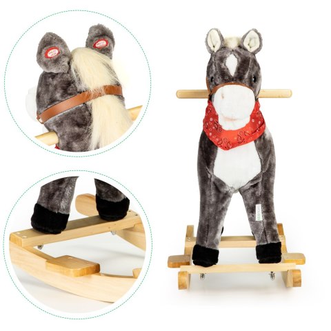 Koń na biegunach ruchomy ogon i pysk dźwięki 