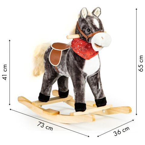 Koń na biegunach ruchomy ogon i pysk dźwięki 