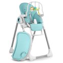 Krzesełko do karmienia ze stolikiem, leżaczek Belo + pałąk z