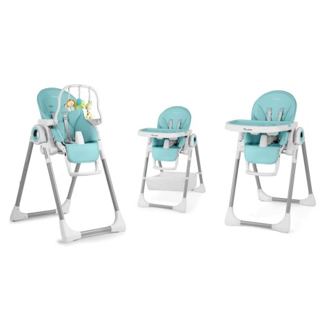 Krzesełko do karmienia ze stolikiem, leżaczek Belo + pałąk z