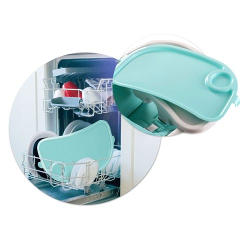 Krzesełko do karmienia ze stolikiem, leżaczek Belo + pałąk z