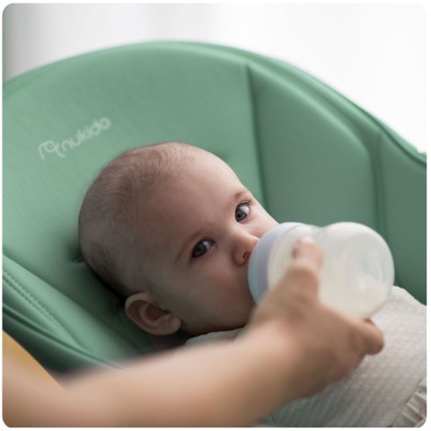 Krzesełko do karmienia ze stolikiem, leżaczek Belo zielone + pałąk z  