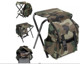 Krzesło turystyczne bez oparcia wędkarskie moro