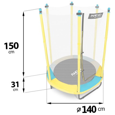 Trampolina ogrodowa dla dzieci 140 cm 4,5ft Neo- 
