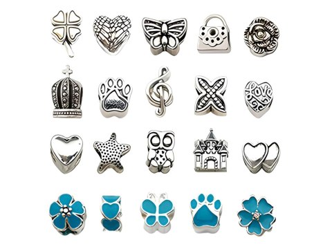 Zestaw Do Tworzenia Robienia Biżuterii, Bransoletek, Charmsy, Zawieszki, Koraliki 66el. ODCIENIE NIEBIESKIEGO + Kosmetyczka