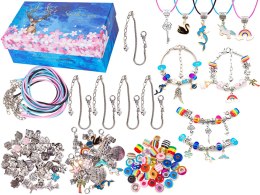 Zestaw Do Tworzenia Robienia Biżuterii, Bransoletek, Charmsy, Zawieszki, Koraliki w paski, MIX