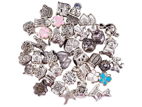 Zestaw Do Tworzenia Robienia Biżuterii, Bransoletek, Charmsy, Zawieszki, Koraliki w paski, MIX