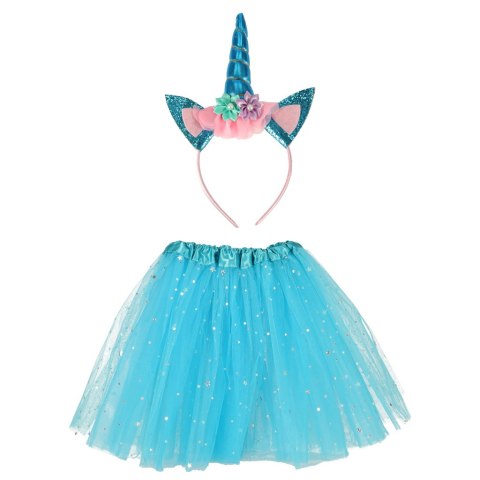 Kostium strój karnawałowy Jednorożec spódniczka niebieski 3-6lat