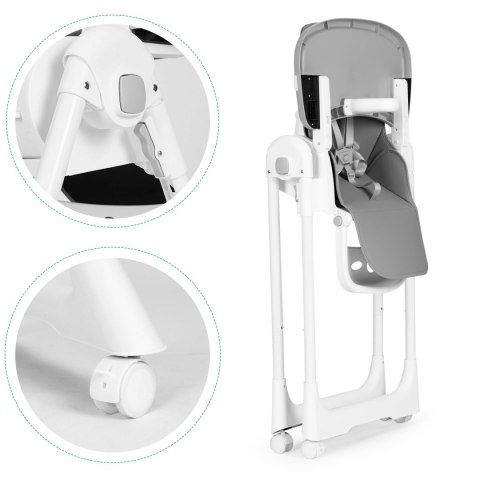 Krzesełko fotelik do karmienia regulacja wysokości ekoskóra pasy