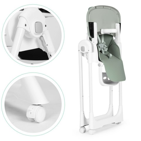 Krzesełko fotelik do karmienia regulacja wysokości ekoskóra pasy