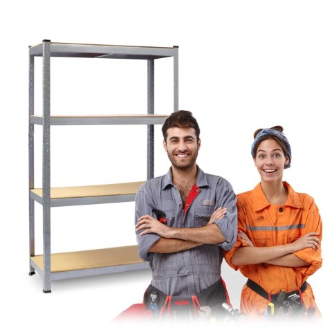 Regał metalowy magazynowy zestaw 2 szt. 180 x 90 x 40 cm Plonos PL-702 Regał metalowy magazynowy zestaw 2 szt. 180 x 90 x 40 cm Plonos PL-702