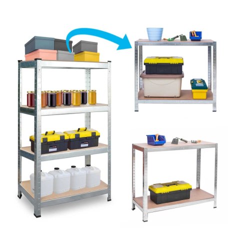 Regał metalowy magazynowy zestaw 2 szt. 180 x 90 x 40 cm Plonos PL-702 Regał metalowy magazynowy zestaw 2 szt. 180 x 90 x 40 cm Plonos PL-702