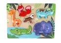 Drewniane Puzzle Zwierzęta Dinozaury Do Dopasowania