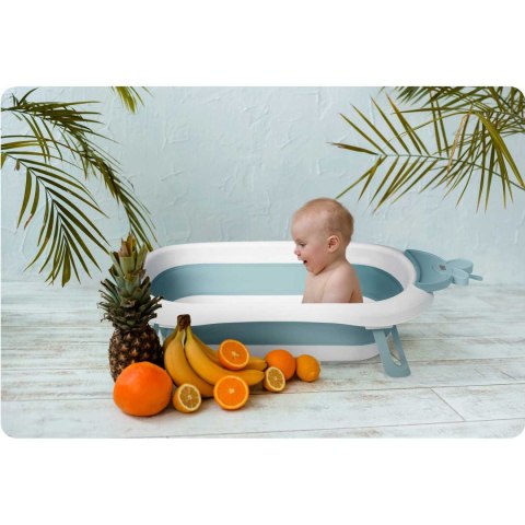 Wanienka dla niemowląt z termometrem i wkładką RK-282 biało-niebieska