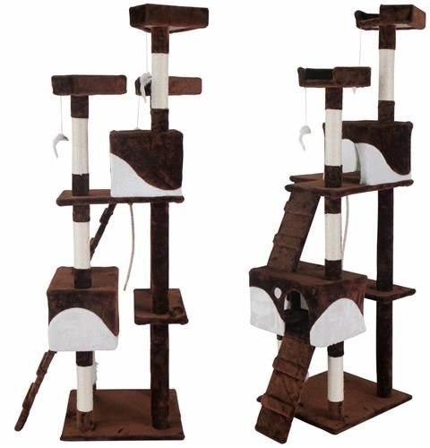 Drzewko dla kota 170cm brązowo-białe