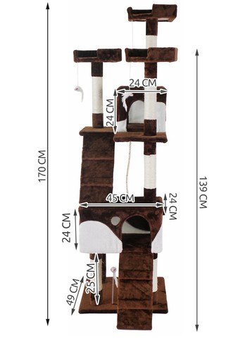 Drzewko dla kota 170cm brązowo-białe