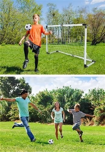 Bramka piłkarska + piłka + pompka