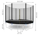 Trampolina ogrod.305cm- zewn.siatka - 4 nogi T5560