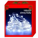 Lampki 100 LED drucik - zimny biały- na baterie