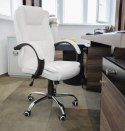 Fotel biurowy skóra eko - biały MALATEC
