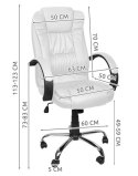 Fotel biurowy skóra eko - biały MALATEC
