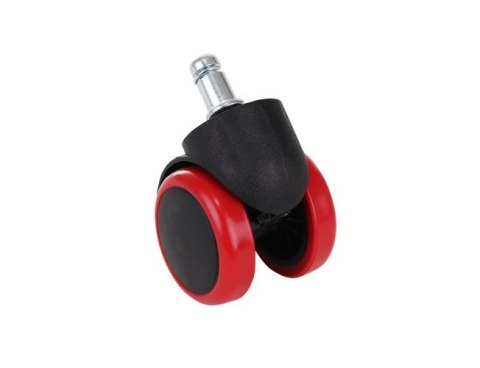 Kółka do fotela biurowego - 5szt - czerwone