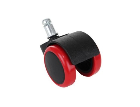 Kółka do fotela biurowego - 5szt - czerwone