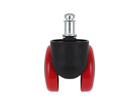 Kółka do fotela biurowego - 5szt - czerwone