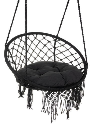 Huśtawka bocianie gniazdo czarna 2m z poduszką