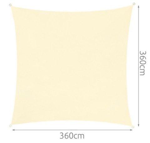 Żagiel przeciwsłoneczny 3,6x3,6m - beżowy