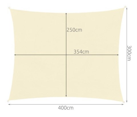 Żagiel przeciwsłoneczny 4x3m - beżowy