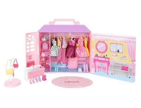 Domek z ubrankami + lalka