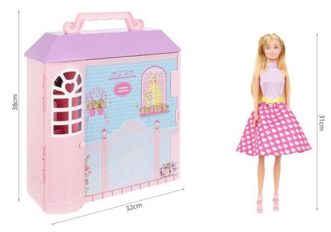 Domek z ubrankami + lalka