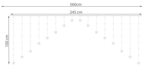 Kurtyna świetlna 136LED - ciepły biały 31V KŚ11337