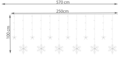 Kurtyna świetlna 138LED - zimny biały 31V KŚ11327